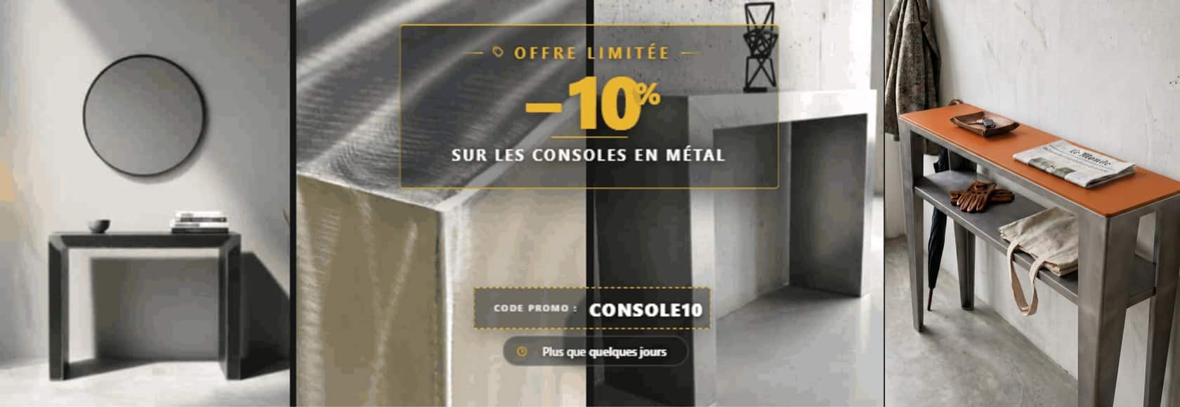 Console métal design