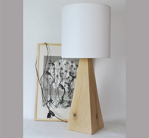 Lampe de bureau bois brut - lampe bois flotté - loftboutik
